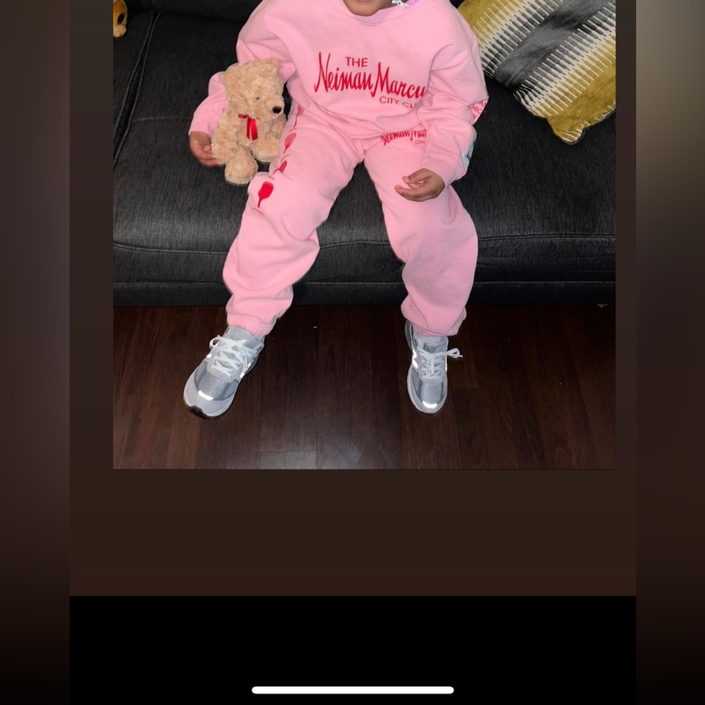 Neiman Marcus girl sweatpants & sweatshirt will be added Flash on when pic taken